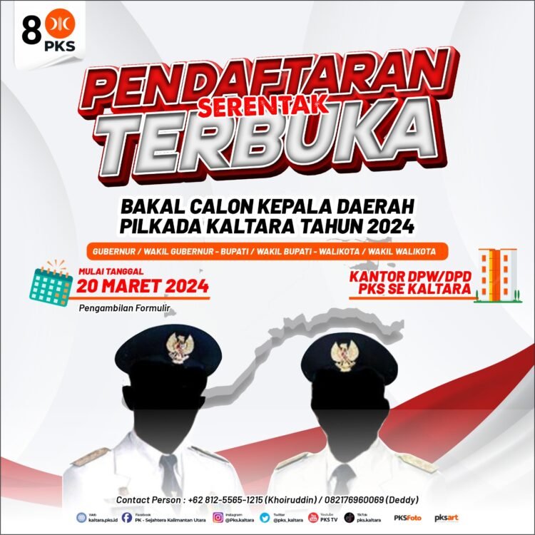 20 Maret ini PKS Kaltara Buka Pendaftaran Balon Kepala Daerah