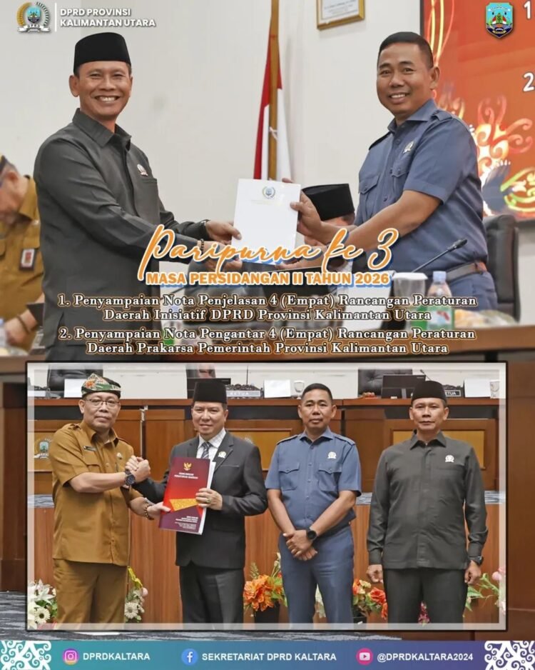 Nota Pengantar empat Ranperda prakarsa dan Ranperda inisiatif DPRD di Bahas Tuntas dalam Rapat Paripurna ke-3 DPRD Kaltara 