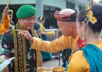Tradisi Satuan Sambut Dandim 0907/Tarakan Letkol Inf Danan Wisnubrata