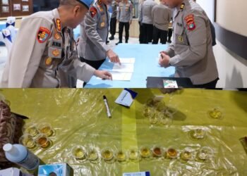 Bidpropam Polda Kaltara Gelar Tes Urine Kepada Para Perwira