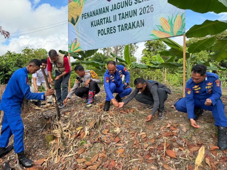 Polres Tarakan Laksanakan Penanaman Jagung Pipil Kuartal II Tahun 2026